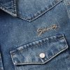 Logo-Embroidered Washed-Denim Western Shirt - CU Logo-Embroidered Washed-Denim Western Shirt - CU