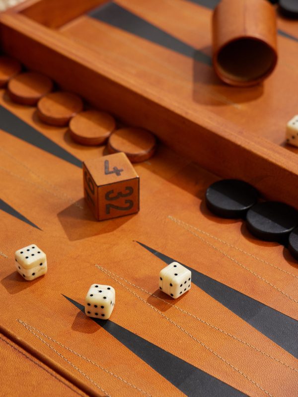Wood and Leather Backgammon Set - CU Wood and Leather Backgammon Set - CU