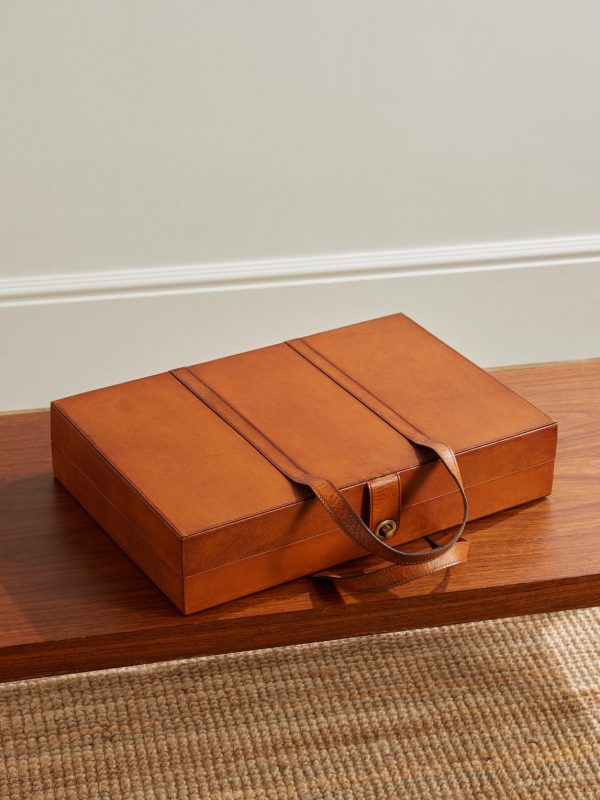 Wood and Leather Backgammon Set - E1 Wood and Leather Backgammon Set - E1