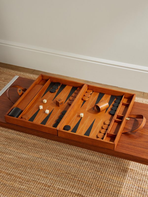 Wood and Leather Backgammon Set Wood and Leather Backgammon Set