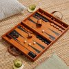 Wood and Leather Backgammon Set - OU Wood and Leather Backgammon Set - OU