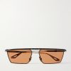 Bogart Rectangular-Frame Metal Sunglasses