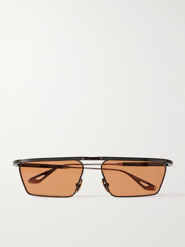 Bogart Rectangular-Frame Metal Sunglasses