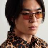 Bogart Rectangular-Frame Metal Sunglasses - OU