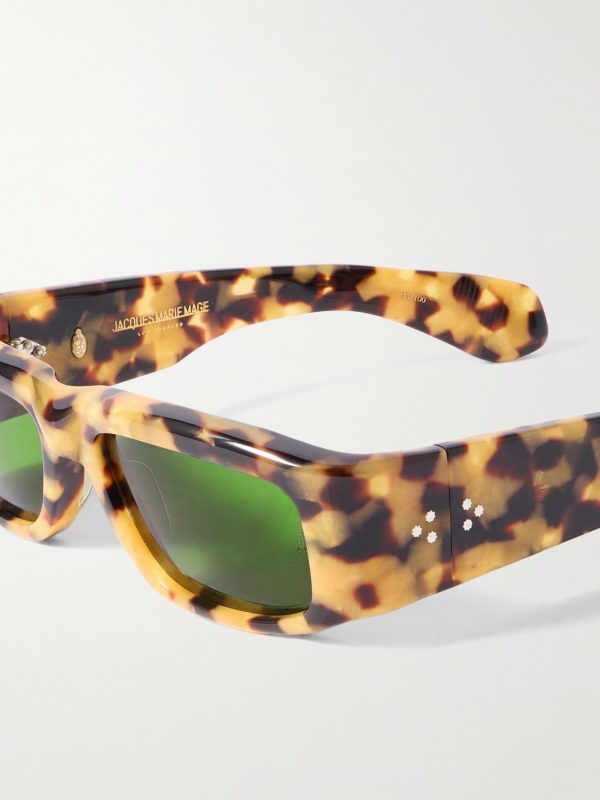 Romi Rectangular-Frame Tortoiseshell Acetate Sunglasses - CU
