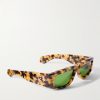 Romi Rectangular-Frame Tortoiseshell Acetate Sunglasses - FR