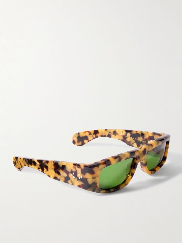 Romi Rectangular-Frame Tortoiseshell Acetate Sunglasses - FR