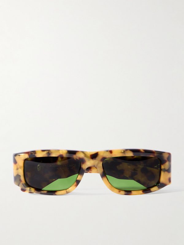 Romi Rectangular-Frame Tortoiseshell Acetate Sunglasses