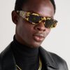 Romi Rectangular-Frame Tortoiseshell Acetate Sunglasses - OU