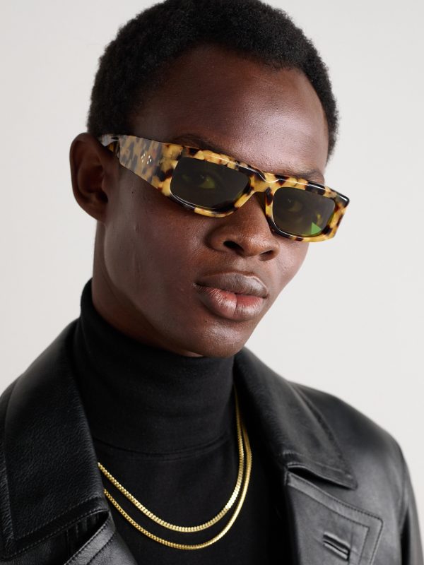 Romi Rectangular-Frame Tortoiseshell Acetate Sunglasses - OU
