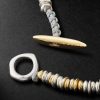 Pilla 18-Karat Gold, Sterling Silver Beaded and Cord Beaded Bracelet - BK Pilla 18-Karat Gold, Sterling Silver Beaded and Cord Beaded Bracelet - BK