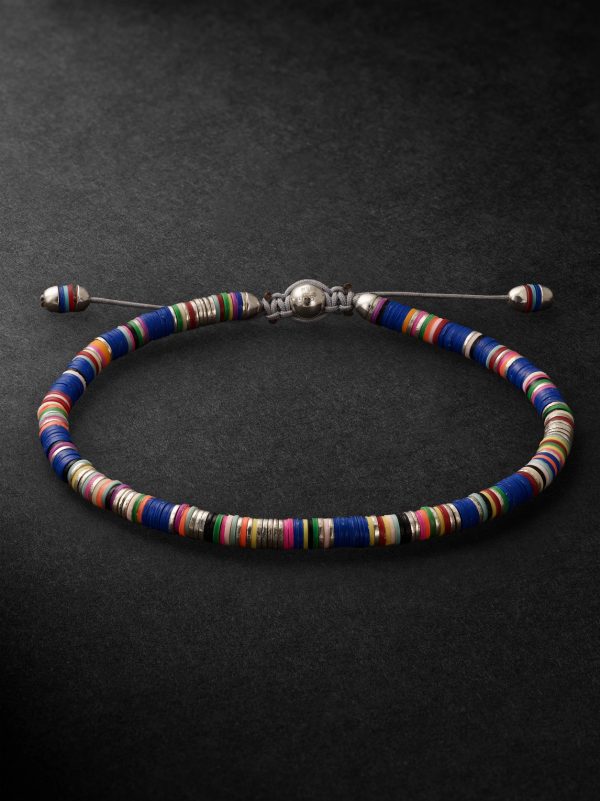 Malli Sterling Silver and Cord Beaded Bracelet Malli Sterling Silver and Cord Beaded Bracelet