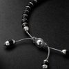 Sapet Sterling Silver, Onyx and Cord Bracelet - BK Sapet Sterling Silver, Onyx and Cord Bracelet - BK