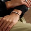 Meander Cord and Sterling Silver Beaded Bracelet - FR