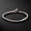 Meander Cord and Sterling Silver Beaded Bracelet