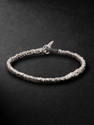 Meander Cord and Sterling Silver Beaded Bracelet Meander Cord and Sterling Silver Beaded Bracelet