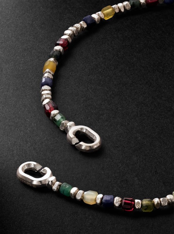 Percep Sterling Silver Agate Beaded Bracelet - BK Percep Sterling Silver Agate Beaded Bracelet - BK