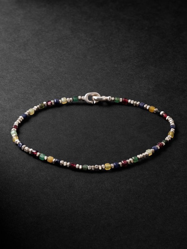 Percep Sterling Silver Agate Beaded Bracelet Percep Sterling Silver Agate Beaded Bracelet