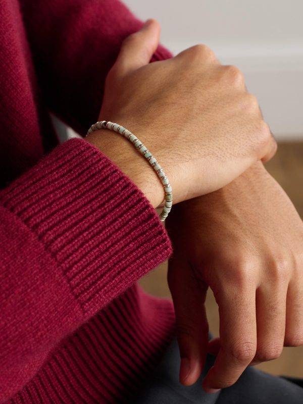Sapet Sterling Silver Chrysoprase Beaded Bracelet - FR Sapet Sterling Silver Chrysoprase Beaded Bracelet - FR