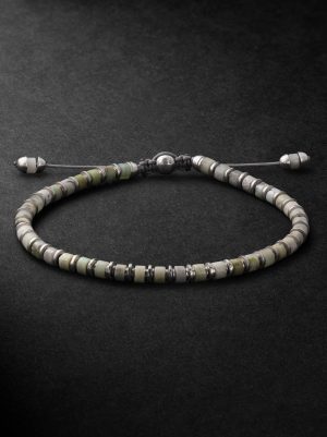 Sapet Sterling Silver Chrysoprase Beaded Bracelet