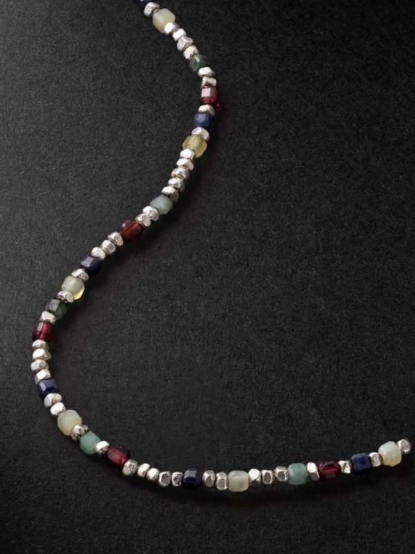 Percep Convertible Sterling Silver Multi-Stone Beaded Necklace - CU Percep Convertible Sterling Silver Multi-Stone Beaded Necklace - CU