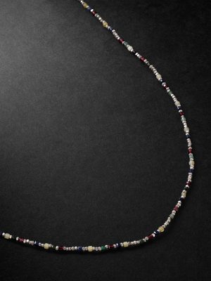 Percep Convertible Sterling Silver Multi-Stone Beaded Necklace