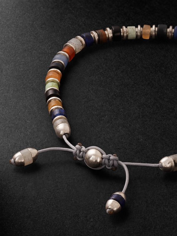 Sapet Sterling Silver Agate Beaded Bracelet - BK Sapet Sterling Silver Agate Beaded Bracelet - BK