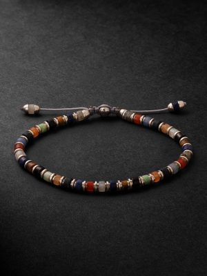 Sapet Sterling Silver Agate Beaded Bracelet