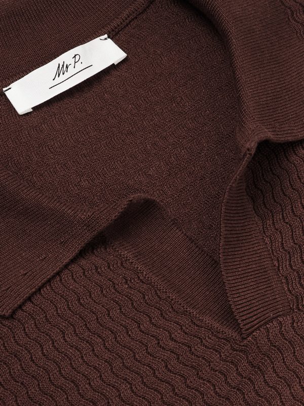 Textured Cotton and Silk-Blend Polo Shirt - CU Textured Cotton and Silk-Blend Polo Shirt - CU