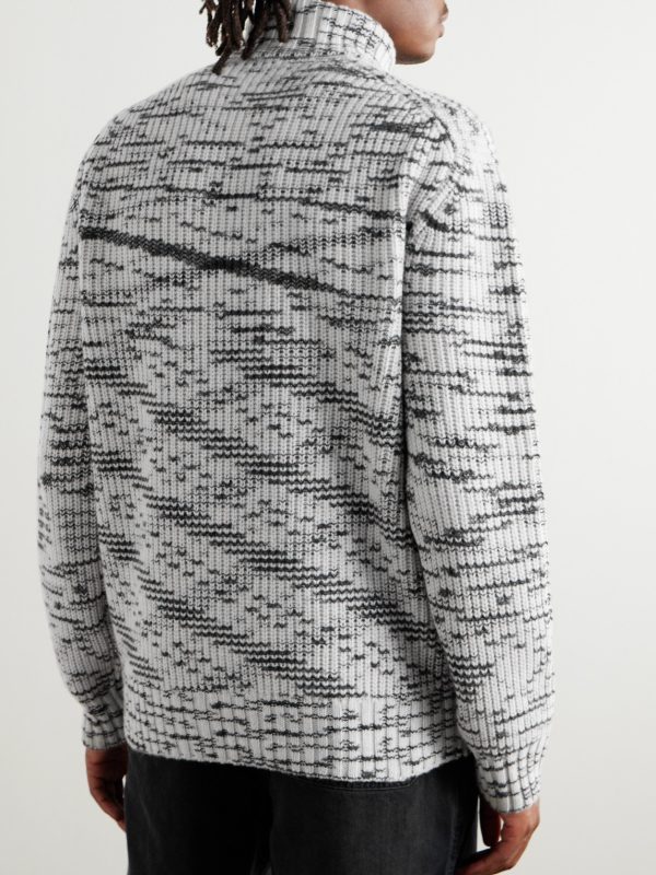 Space-Dyed Merino Wool Rollneck Sweater - BK Space-Dyed Merino Wool Rollneck Sweater - BK