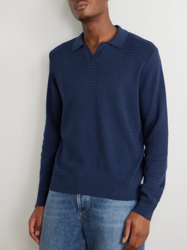 Textured Cotton and Silk-Blend Polo Shirt - FR Textured Cotton and Silk-Blend Polo Shirt - FR
