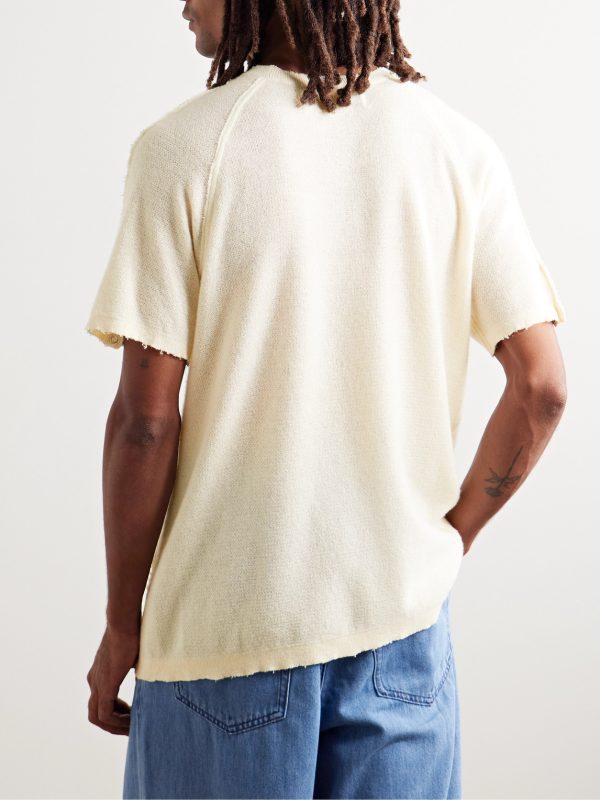 Bubble Distressed Cashmere-Gauze T-Shirt - BK Bubble Distressed Cashmere-Gauze T-Shirt - BK