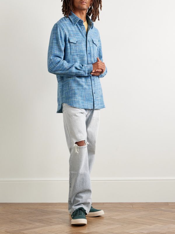 Space-Dyed Cashmere Shirt - OU Space-Dyed Cashmere Shirt - OU