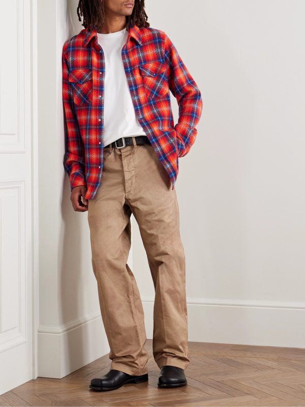 Checked Cashmere Shirt - OU Checked Cashmere Shirt - OU