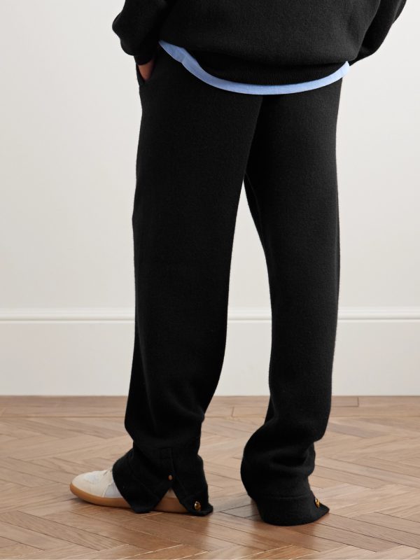 Straight-Leg Cashmere Drawstring Trousers - BK Straight-Leg Cashmere Drawstring Trousers - BK