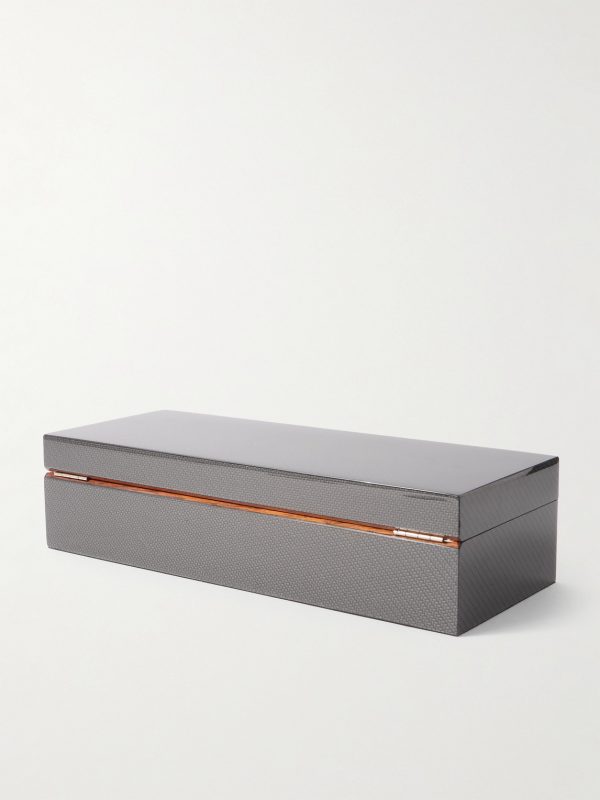 Carbon Fiber and Wood 5-Piece Watch Box - BK Carbon Fiber and Wood 5-Piece Watch Box - BK