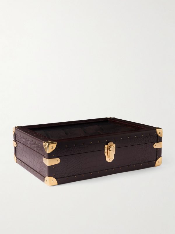 10-Piece Croc-Effect Leather Watch Box - E1 10-Piece Croc-Effect Leather Watch Box - E1