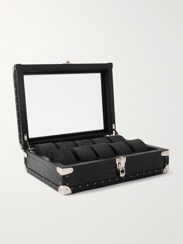 10-Piece Croc-Effect Leather Watch Box 10-Piece Croc-Effect Leather Watch Box