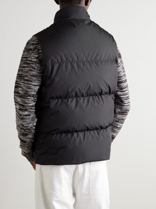 Padded Recycled-Shell Hooded Down Gilet - BK