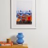 Framed 2022 Spiagga Grande Umbrellas Print, 16'' x 20'' - OU Framed 2022 Spiagga Grande Umbrellas Print, 16'' x 20'' - OU