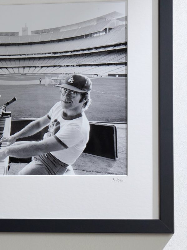 Framed 1975 Elton John Rehearses at Dodger Stadium Print, 16" x 20" - CU Framed 1975 Elton John Rehearses at Dodger Stadium Print, 16" x 20" - CU