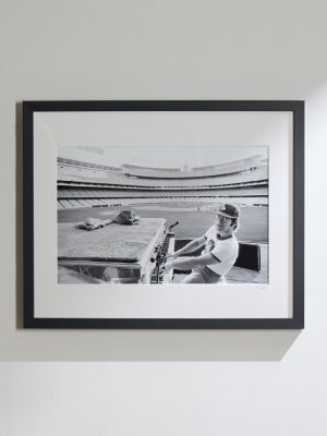 Framed 1975 Elton John Rehearses at Dodger Stadium Print, 16" x 20"