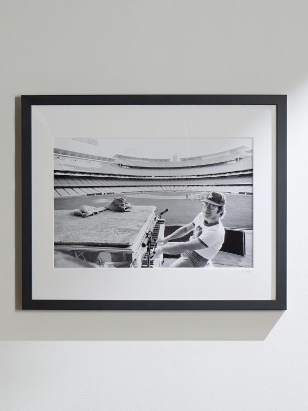 Framed 1975 Elton John Rehearses at Dodger Stadium Print, 16" x 20" Framed 1975 Elton John Rehearses at Dodger Stadium Print, 16" x 20"
