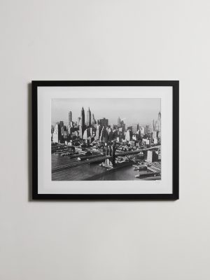 Framed 1956 Overview of Brooklyn Bridge Print, 16" x 20" Framed 1956 Overview of Brooklyn Bridge Print, 16" x 20"