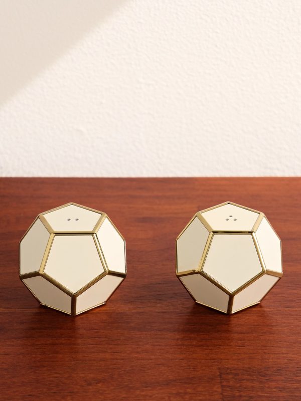 Pentagon Spice Jewels Enamel and Gold-Plated Salt and Pepper Shakers Pentagon Spice Jewels Enamel and Gold-Plated Salt and Pepper Shakers