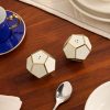Pentagon Spice Jewels Enamel and Gold-Plated Salt and Pepper Shakers - OU Pentagon Spice Jewels Enamel and Gold-Plated Salt and Pepper Shakers - OU