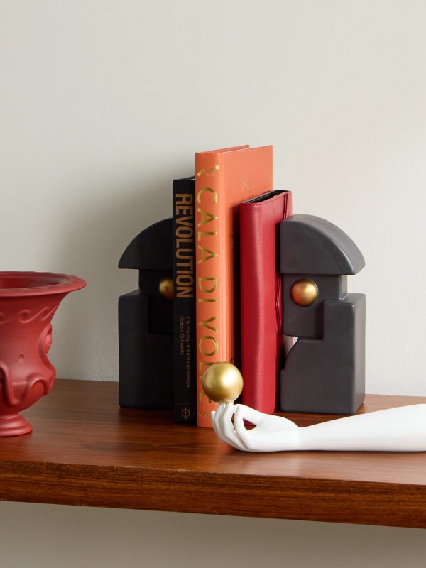 Cubisme One Gold-Plated Earthenware Bookend - OU Cubisme One Gold-Plated Earthenware Bookend - OU