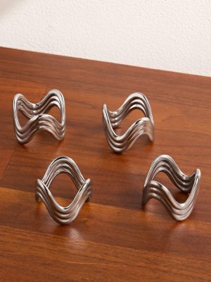 Ripple Set of Four Platinum-Plated Napkin Rings Ripple Set of Four Platinum-Plated Napkin Rings