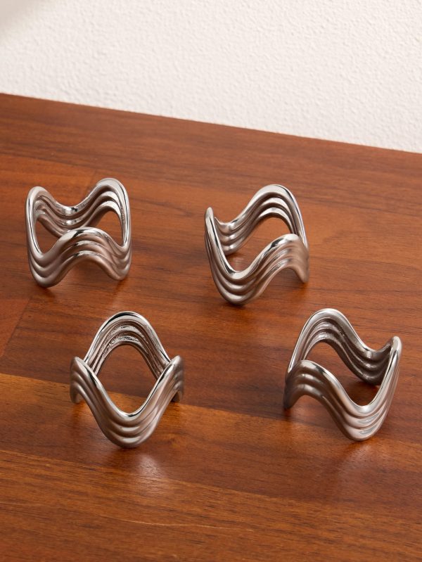 Ripple Set of Four Platinum-Plated Napkin Rings Ripple Set of Four Platinum-Plated Napkin Rings