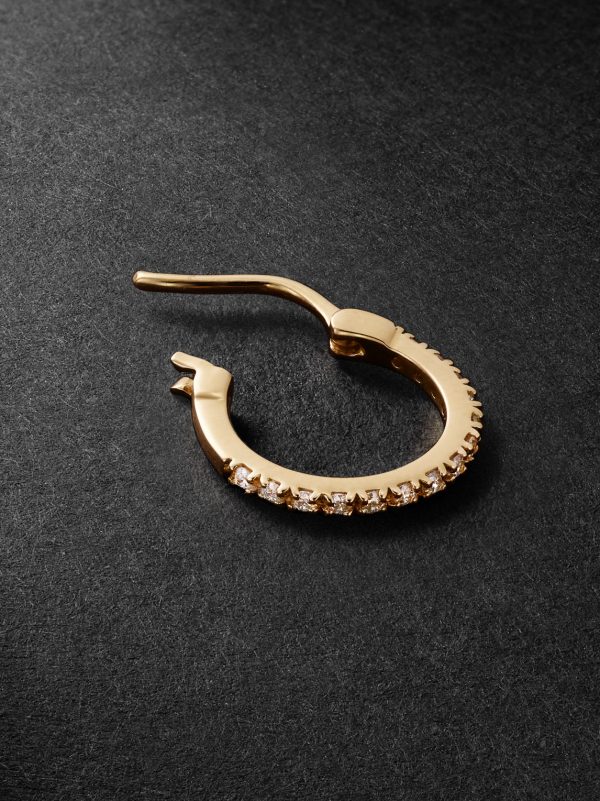 Luna Spectra Small 14-Karat Gold Diamond Single Hoop Earring - BK Luna Spectra Small 14-Karat Gold Diamond Single Hoop Earring - BK
